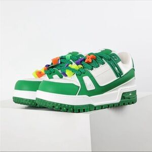Louis Vuitton Green and White Sneakers